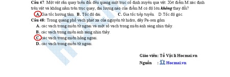Gợi ý giải đề thi môn Vật lý tốt nghiệp THPT 2011 - 11 Gợi ý giải đề thi môn Vật lý tốt nghiệp THPT 2011 - 11