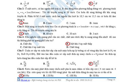 Gợi ý giải đề thi môn Vật lý tốt nghiệp THPT 2011 - 3 Gợi ý giải đề thi môn Vật lý tốt nghiệp THPT 2011 - 3