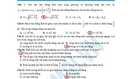Gợi ý giải đề thi môn Vật lý tốt nghiệp THPT 2011 - 4 Gợi ý giải đề thi môn Vật lý tốt nghiệp THPT 2011 - 4