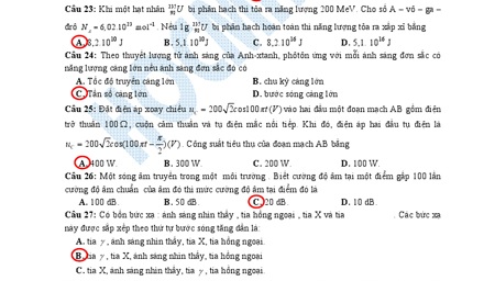 Gợi ý giải đề thi môn Vật lý tốt nghiệp THPT 2011 - 7 Gợi ý giải đề thi môn Vật lý tốt nghiệp THPT 2011 - 7