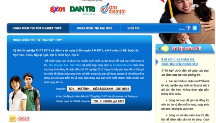 Nhắn tin nhận điểm thi tốt nghiệp THPT 2011 ngay từ bây giờ - 1 Nhắn tin nhận điểm thi tốt nghiệp THPT 2011 ngay từ bây giờ - 1