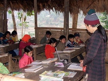 Bà cụ 70 tuổi tài trợ 300 triệu đồng xây trường học - 1 Một lớp học ở huyện vùng cao Quản Bạ. (Ảnh: Trung Hiền/Vietnam+)
