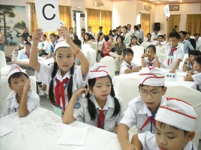 Học sinh trong phần thi Kiến thức.