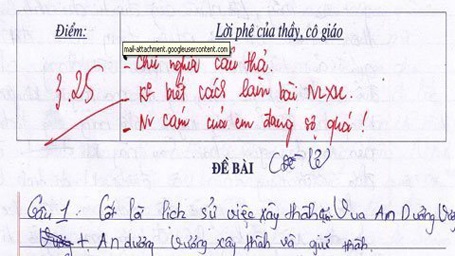 “Nhân vật Cám của bài văn 3 điểm này kinh quá” - 2 Lời phê của cô giáo