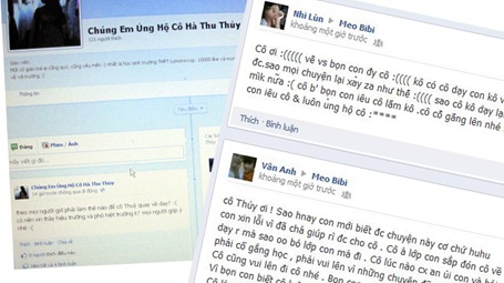 Cô giáo nhập viện vì món “canh gà Thọ Xương” - 1 Trang ủng hộ cô giáo Thủy trên mạng xã hội Facebook.