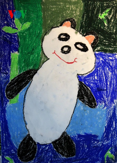 Bức vẽ chú gấu trúc đáng yêu của Thiện Nhân