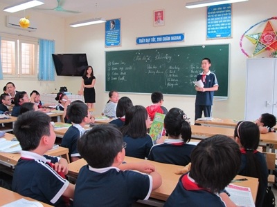 Một tiết học ở Trường THCS Cầu Giấy (Hà Nội).