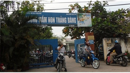 Trường mầm non Trảng Bàng, nơi có nhiều phụ huynh phản ánh. (Ảnh: Hải Thọ)