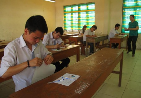 Phòng thi với 6 thí sinh thi môn Lịch sử. (Ảnh: Hoàng Mạnh)