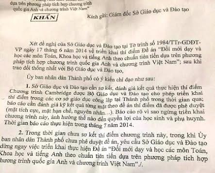 Yêu cầu dừng ngay chương trình tiếng Anh tích hợp - 1 Yêu cầu dừng ngay chương trình tiếng Anh tích hợp