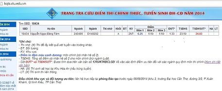 Minh chứng về bất cập của việc nhân hệ số điểm ưu tiên - 1 Kết quả xét tuyển của SBD 18434.