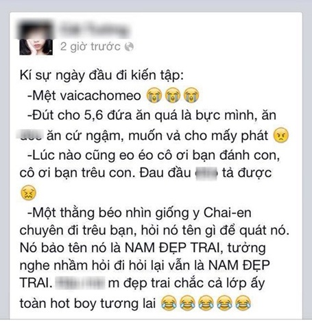 Cô giáo mầm non tương lai lên Facebook “xỉ vả” học trò - 1 Kí sự ngày đầu đi kiến tập: