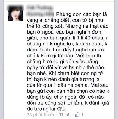 Cô giáo mầm non tương lai lên Facebook “xỉ vả” học trò - 2 “