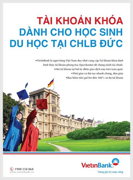 Hãy bắt đầu hành trang du học Đức với tài khoản VietinBank - 1 Tiết kiệm chi phí, thời gian
