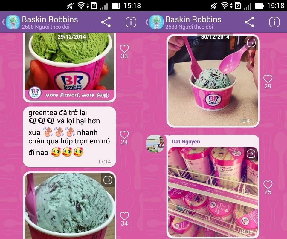 Viber tạo nên cơn sốt thông tin với chức năng Public Chats - 3 Thương hiệu kem Baskin Robbins truyền tải
thông tin hiệu quả cho khách hàng trên Public Chats