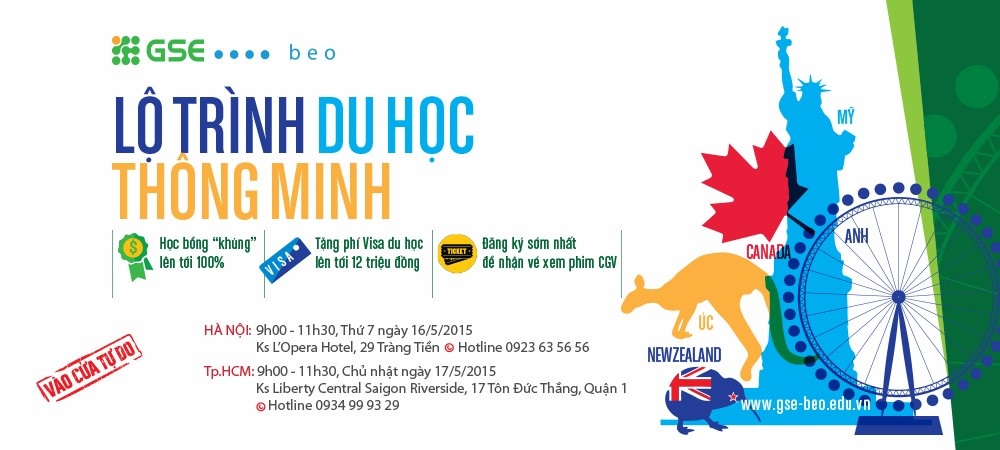 Du học Anh siêu tiết kiệm với GSE-BEO - 3 Thông tin ngày hội: