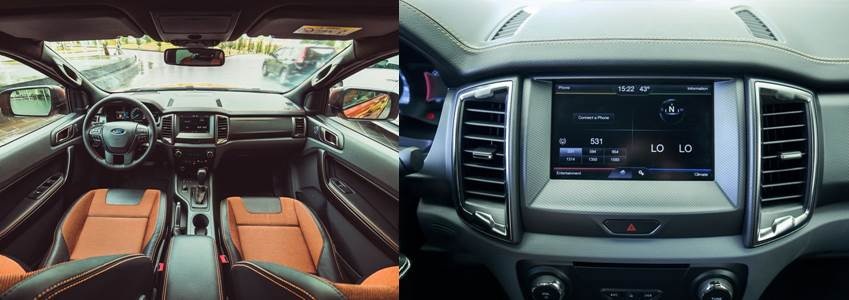 Soi kỹ Ford Ranger 2015 tại VOC 2015 - 2 Bảng điều khiển hiện
đại hơn với màn hình 8”