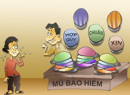 Chiếc mũ bảo hiểm và cái đầu quản lý - 1 (Minh họa: Ngọc Diệp)