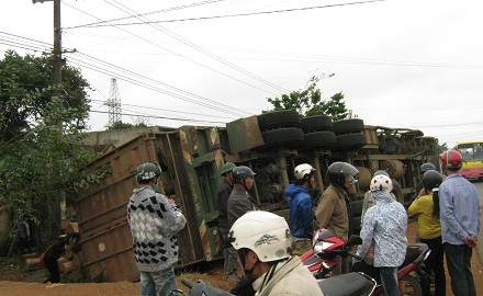 Hiện trường vụ tai nạn.