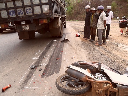 Hiện trường vụ tai nạn.