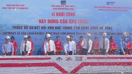 Theo dự kiến cây cầu dây văng thứ hai bắcqua sông Tiền sẽ hoàn thành trong 5 năm tới