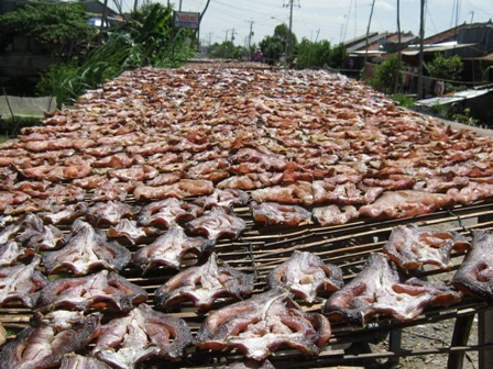 Đa số các loại khô ở miền Tây được người dân làm thủ công là chính