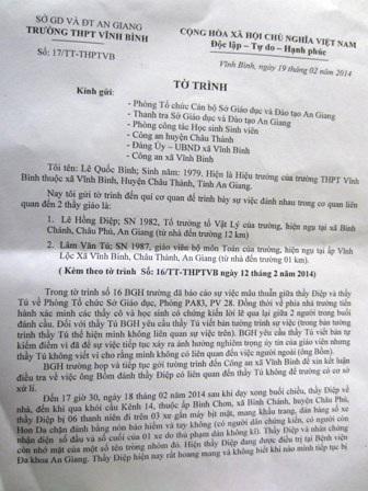 Từ sự việc thầy giáo Điệp bị 6 kẻ lạ mặt đánh, giáo viên trường THPT Vĩnh Bình rất hoang mang