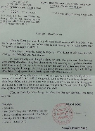Vụ “đường điện đe dọa an toàn người dân”: Điện lực Bình Minh sẽ sớm khắc phục