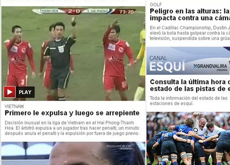 Pha “bẻ còi” của trọng tài Võ Minh Trí lên báo nước ngoài