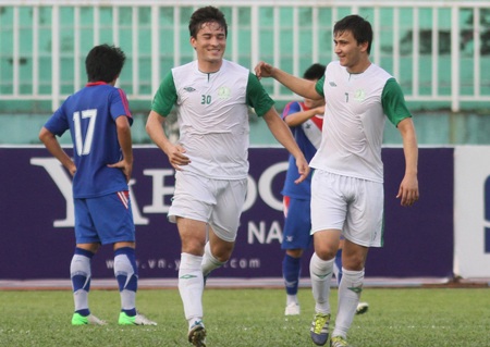 Turkmenistan nhọc nhằn vượt qua Lào - 1 Turkmenistan kết thúc VFF Cup với 2 chiến thắng/3 trận thi đấu (Ảnh: Sơn Dũng)