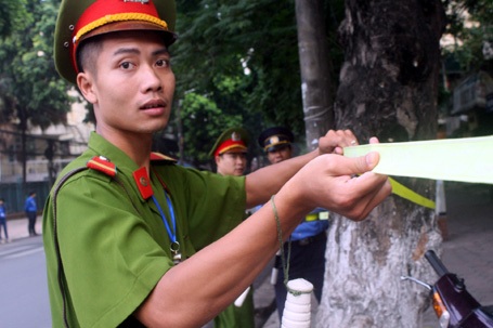 Khu vực diễn ra Lễ Quốc tang được phong tỏa, đảm bảo an ninh cho buổi lễ.