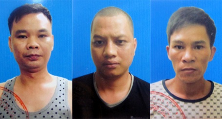 Hà Nội: Tra tấn bạn trai mới của người yêu cũ - 1 Tài gỉ (trái) cùng 2 đàn em Chu Bạch Dương và Vũ Viết Minh.