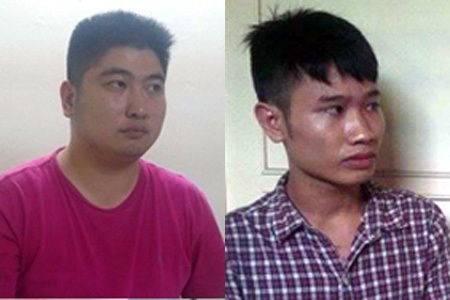 Lập công ty “ma”, dùng thẻ tín dụng giả để chiếm đoạt tiền - 1 Đối tượng Tăng Hiếu Thiên (trái) và Đinh Văn Chính.