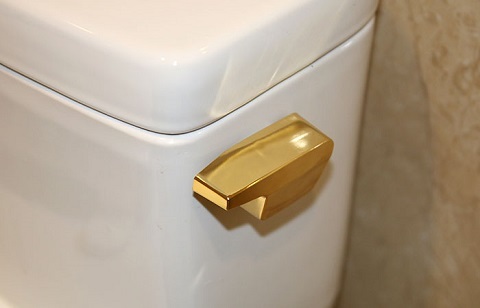 Đại gia tuổi Mùi chi tiền tỷ mạ vàng cả căn chung cư cao cấp - 8 Khay đựng giấy trong nhà tắm được mạ vàng tỉ mỉ