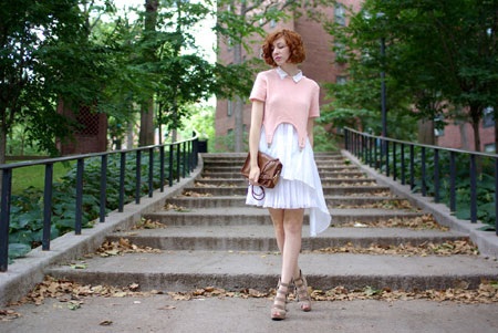 Công thức phối đồ với váy chiffon trắng xếp li - 4