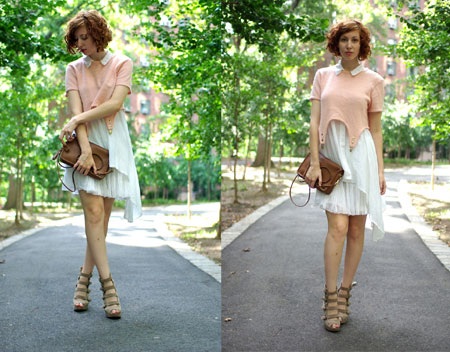 Công thức phối đồ với váy chiffon trắng xếp li - 5