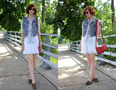 Công thức phối đồ với váy chiffon trắng xếp li - 8