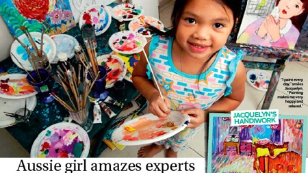 Vẽ quá đẹp, cô bé 6 tuổi gốc Việt gây xôn xao Australia - 1