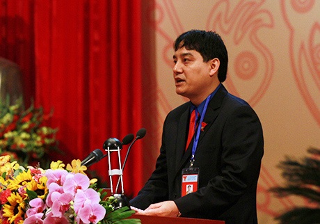 "Thanh niên có mạnh thì dân tộc mới mạnh" - 5 Bí thư thường trực TW Đoàn Phan Văn Mãi đọc diễn văn khai mạc Đại hội Đoàn lần thứ X.