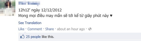 Cư dân mạng quay cuồng, phấn khích với “tam trùng” 12/12/2012 - 6 Mong ước về may mắn