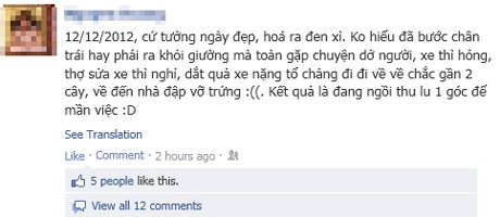 Cư dân mạng quay cuồng, phấn khích với “tam trùng” 12/12/2012 - 7 Cho dù không phải ai cũng có một ngày thú vị