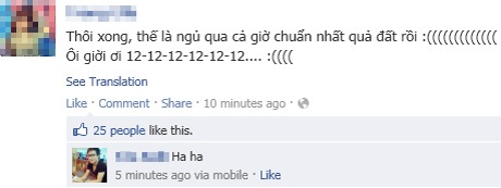 Cư dân mạng quay cuồng, phấn khích với “tam trùng” 12/12/2012 - 9 Hay thậm chí bỏ lỡ giờ đẹp vì lý do rất...sinh viên.