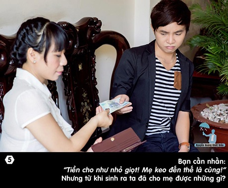 Dân mạng xúc động với bộ ảnh về Mẹ - 5 Câu chuyện thứ 5: Tiền cho như nhỏ giọt. Mẹ keo đến thế là cùng
