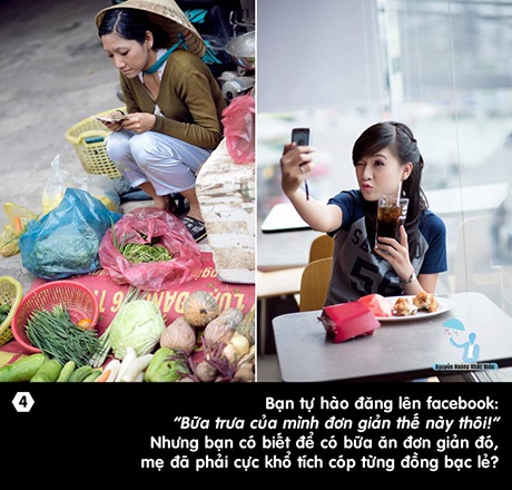 Dân mạng xúc động với bộ ảnh về Mẹ - 4 Câu chuyện thứ 4: Bữa trưa của mình đơn giản thế này thôi