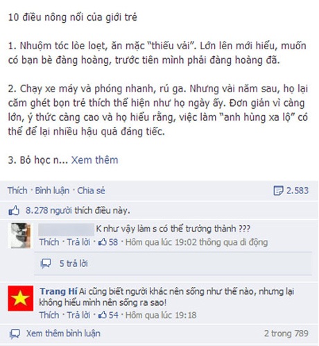 "Sốt mạng" 10 điều nông nổi của giới trẻ - 1 “10 điều nông nổi” của giới trẻ khiến dân mạng “dậy sóng”.