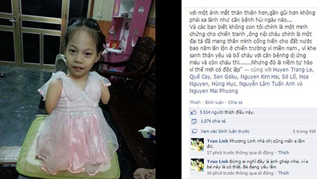 Em bé không tay chân mong gặp Vujicic gây xúc động dân mạng - 2 Dòng chia sẻ của phụ huynh bé Linh Chi và những bình luận động viên, giúp đỡ của dân mạng.