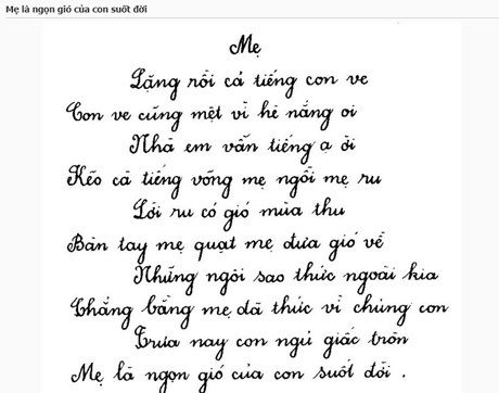 Cư dân mạng rào rào lời tri ân mừng Ngày của Mẹ - 11 Bài thơ nằm lòng đối với nhiều người khi ngồi trên ghế nhà trường