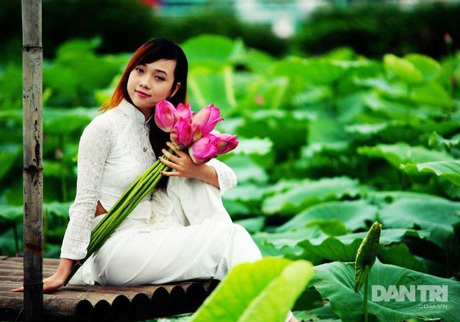 Nữ sinh trường Báo yêu kiều bên sắc sen hồng - 7 Nguyễn Ngọc