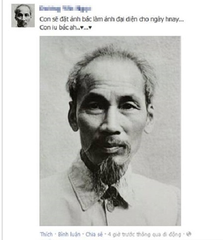 Cư dân mạng tưng bừng treo ảnh mừng sinh nhật Bác - 2 Em yêu Bác Hồ