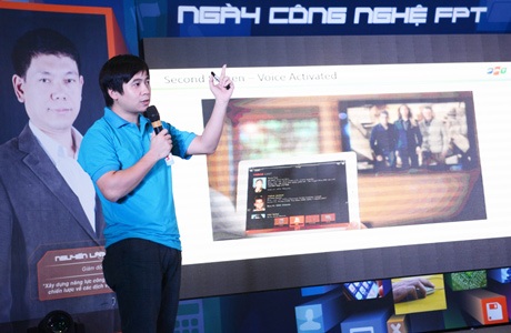 Chàng trai từ chối lương 700 USD để nhận 3 triệu đồng/tháng - 1 Lê Hồng Việt trình bày về định hướng công nghệ của FPT Software tại Ngày hội công nghệ FPT 28/5